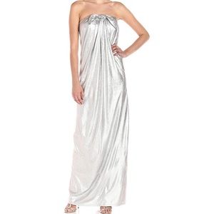 Halston Heritage Women’s Strapless Metallic Gown